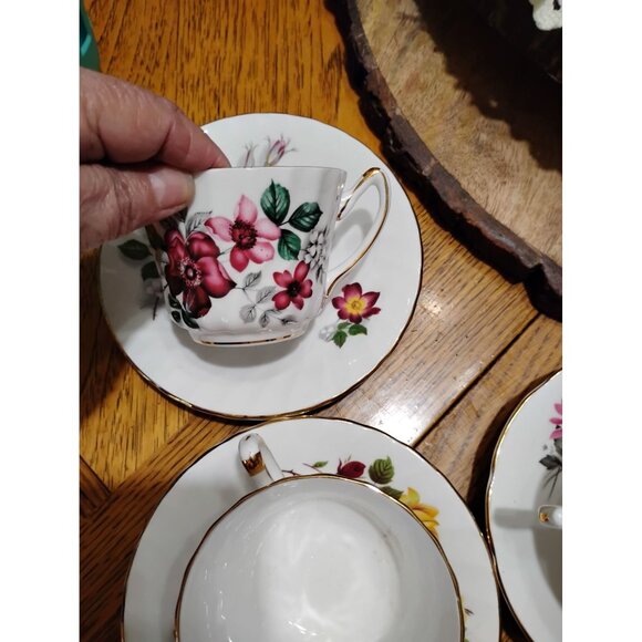 Royal Kendall fine china cups and saucers, 3 pairs, great condition - Picture 4 of 6